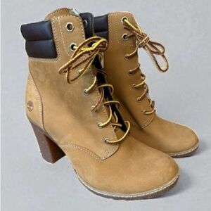 Timberland Boots Tillston High Heel Wheat/Tan Nubuck Style A1KJH Size 7 NWOB A50